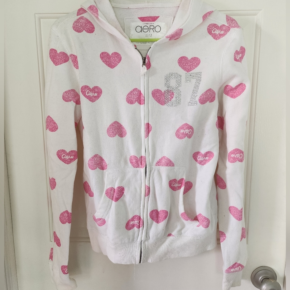 Aeropostale Heart Embellished Hoodie